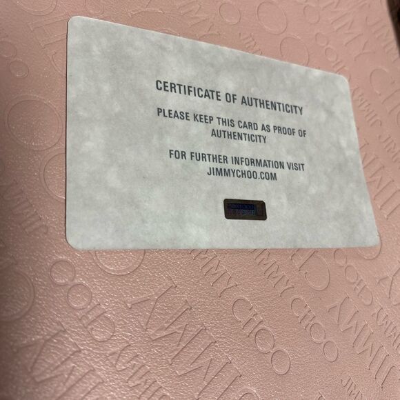 Jimmy Choo East-West Blush & Off White Logo Embossed Leather Twist Tote Bag - Picture 11 of 14